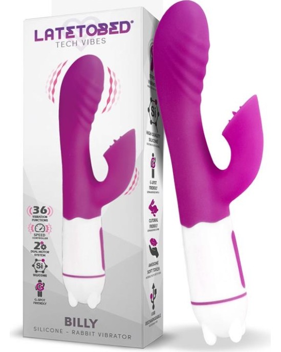 Latetobed Billy USB Vibrator 36 Functions Silicone Purple