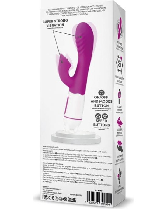 Latetobed Billy USB Vibrator 36 Functions Silicone Purple