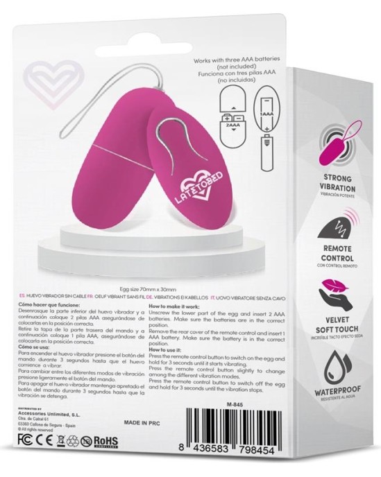 Latetobed Ecopurple Vibrating Egg with Remote Control