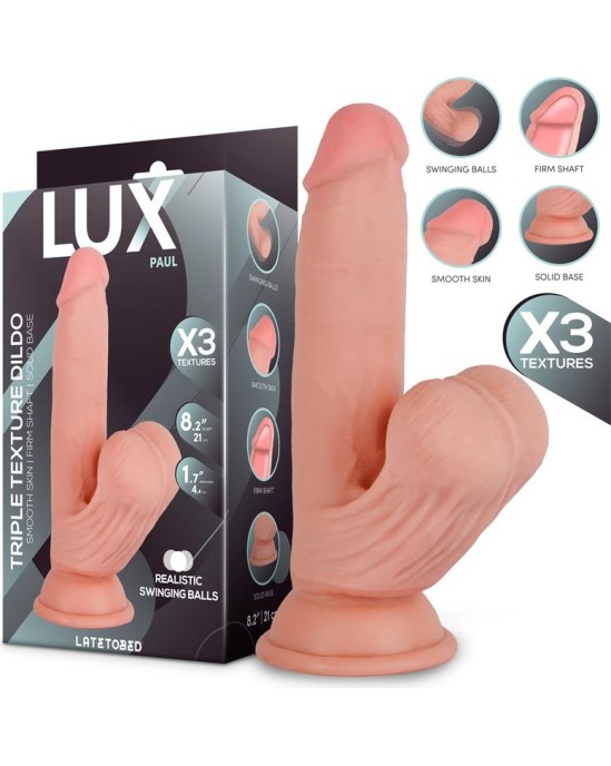 LUX Paul Triple Density Dildo with Swinging Balls 8.2