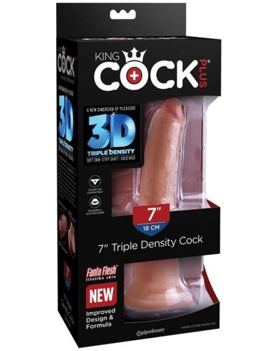 King Cock Triple Density Dildo 7 Caramel
