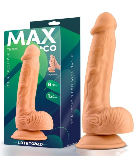 Max & Co Thom Realistic Dildo with Testicles Flesh 8.3