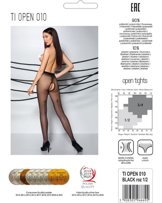Passion Woman Garter & Stock PASSION - TIOPEN 010 BLACK TIGHTS 3/4 20 DEN