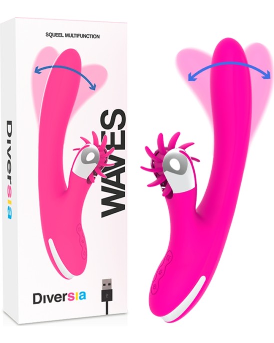 Diversia Vibrators ar klitora stimulātoru 24 CM