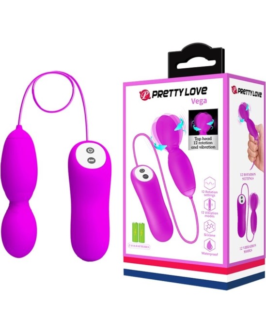 Pretty Love Flirtation PRETTY LOVE - VEGA ROTATION AND VIBRATION MASSAGER WITH 12 FUNCTIONS FUCHSIA