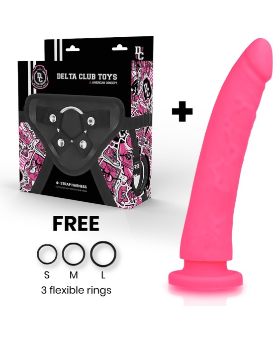 Deltaclub Strap-on biksītes ar silikona Dildo rozā 23 X 4,5 CM