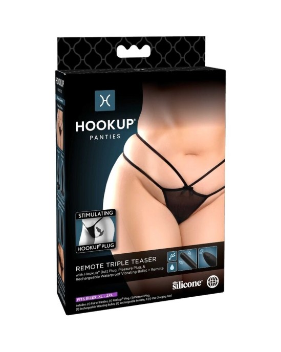 Hook Up Panties - Sieviešu stringa biksītes ar stimulātoru un pulti