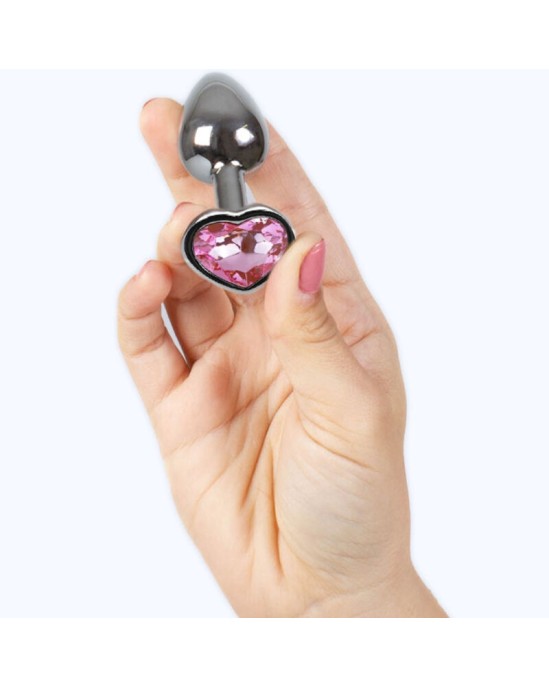 Secretplay Toys SECRET PLAY - METAL BUTT PLUG FUCHSIA HEART SMALL SIZE 7 CM