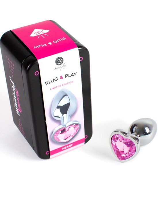 Secretplay Toys SECRET PLAY - METAL BUTT PLUG FUCHSIA HEART SMALL SIZE 7 CM