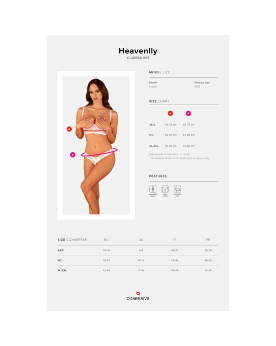 Obsessive Sets НАБОР Obsessive - HEAVENLLY 2 ПРЕДМЕТА БЕЗ ЧАШЕК XL/XXL