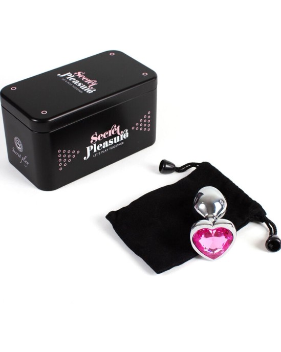 Secretplay Toys SECRET PLAY - METAL BUTT PLUG FUCHSIA HEART SMALL SIZE 7 CM