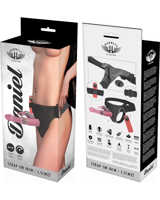 Harness Attraction Strap-on biksītes ar vibratoru un rotācijas fonkciju 18 X 3,5 CM