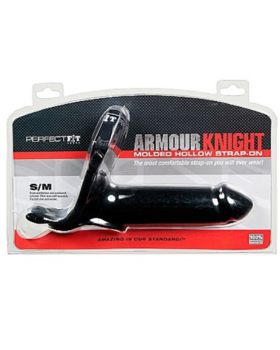 ARMOUR KNIGHT - XL - S/M Strap-on josta melnā krāsā ar dildo