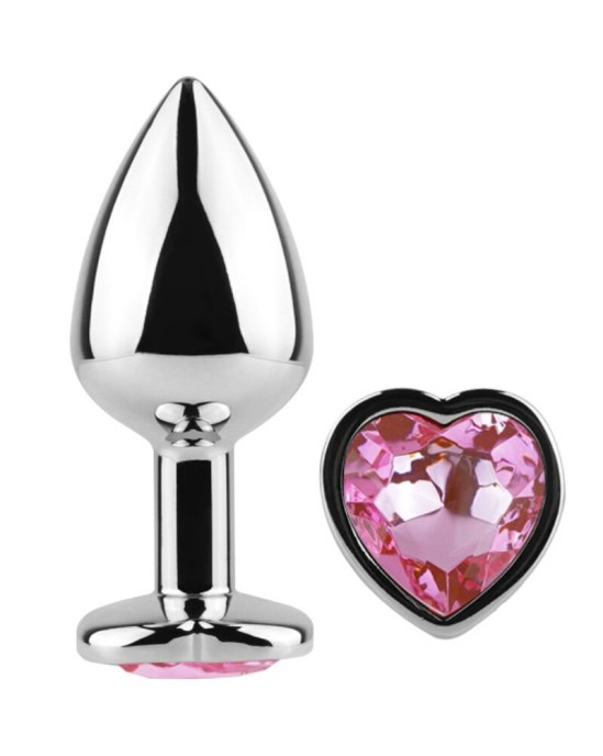 Secretplay Toys SECRET PLAY - METAL BUTT PLUG FUCHSIA HEART SMALL SIZE 7 CM