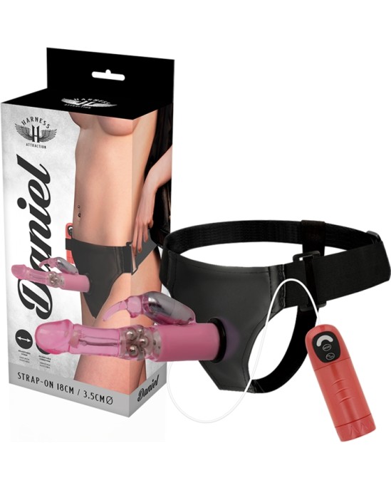 Harness Attraction Strap-on biksītes ar vibratoru un rotācijas fonkciju 18 X 3,5 CM