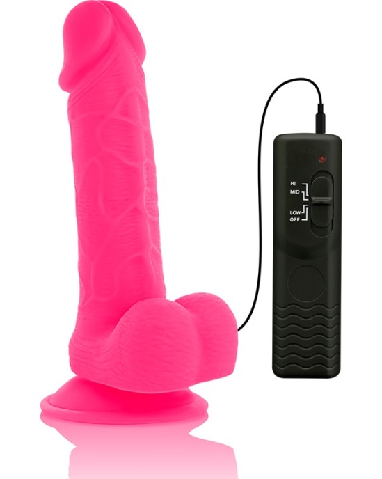 Diversia Elastīgs Vibrējošs Dildo 20,5 CM - rozā