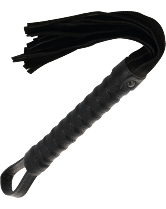 Darkness Sensations DARKNESS - BLACK BONDAGE WHIP WITH LEATHER HANDLE