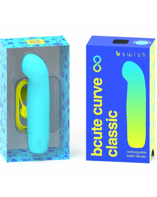 B Swish BCUTE CURVE INFINITE CLASSIC SILICONE RECHARGEABLE VIBRATOR ELECTRIC BLUE