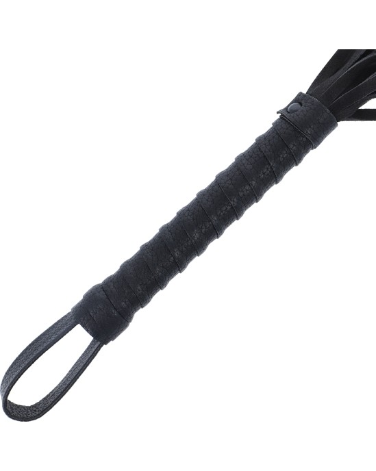 Darkness Sensations DARKNESS - BLACK BONDAGE WHIP WITH LEATHER HANDLE