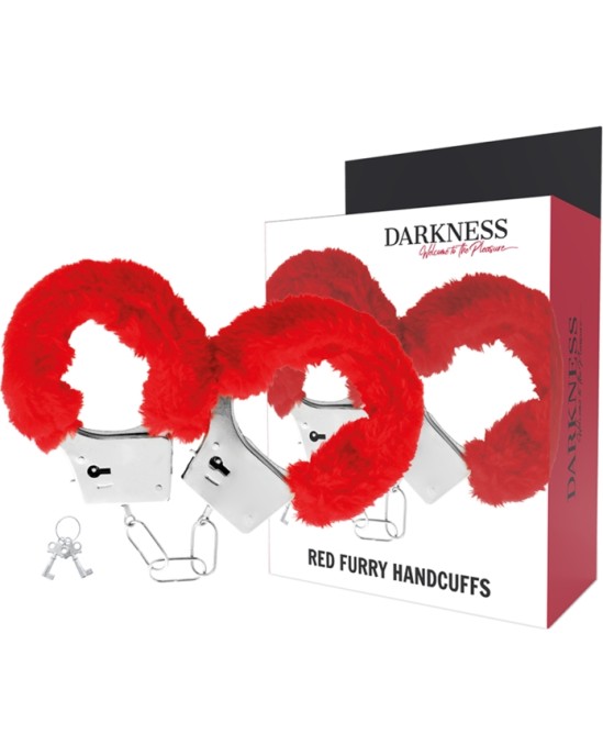 Darkness Bondage DARKNESS - RED LINED METAL HANDCUFFS