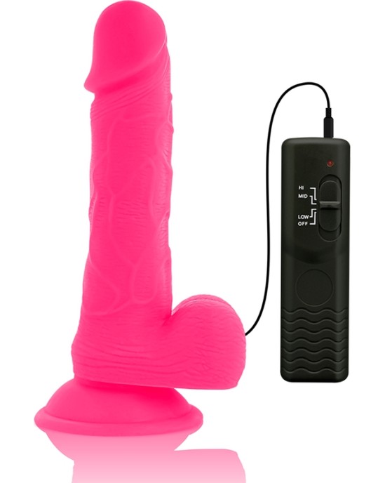 Diversia Elastīgs Vibrējošs Dildo 20,5 CM - rozā