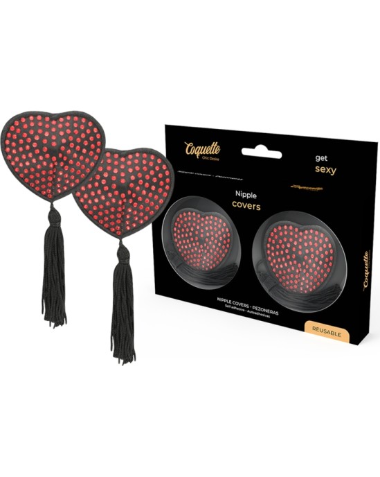 Coquette Accessories COQUETTE CHIC DESIRE - RED / BLACK NIPPLE COVERS