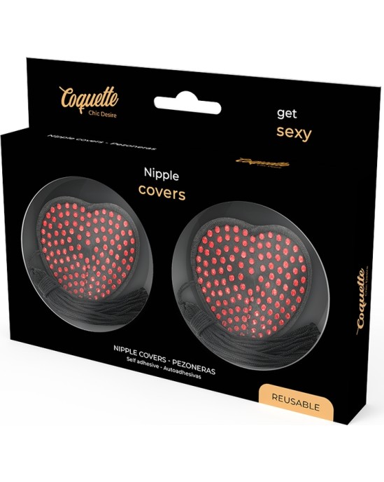 Coquette Accessories COQUETTE CHIC DESIRE - RED / BLACK NIPPLE COVERS