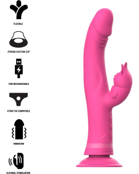 Intense Fun Vibrators ar klitora stimulātoru rozā