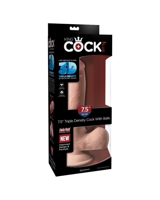 King Cock Plus KINGCOCK TRĪSŠĀ BLĪVUMA GAILIS 19 CM