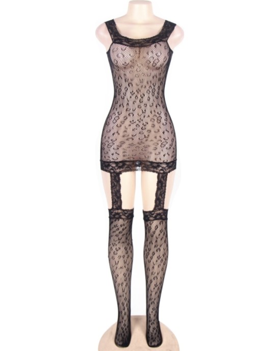 Queen Lingerie LEOPARD PATTERN BODYSTOCKING SL