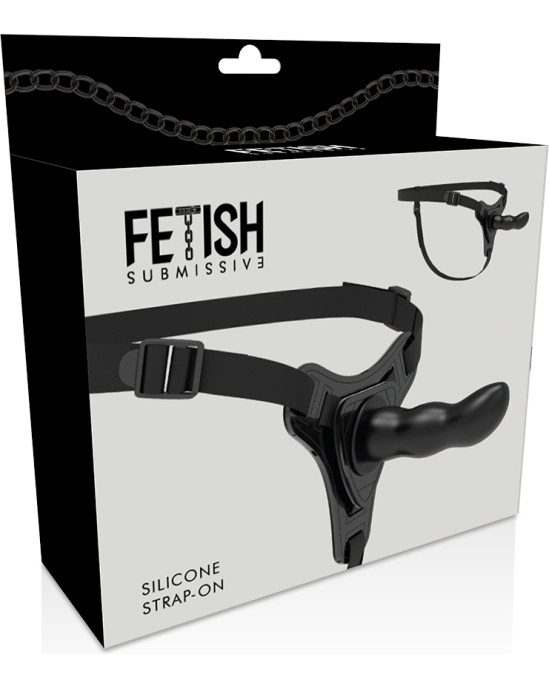 Fetish Submissive Harness BLACK SILICONE G-SPOT 16 CM