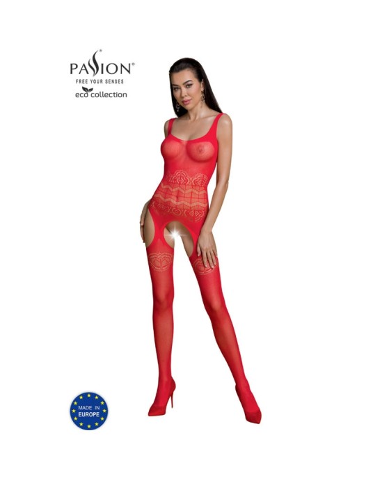 Passion Woman Bodystockings PASSION - ECO COLLECTION ТЕЛЕНЬ-ЧУЛКИ ECO BS005 RED