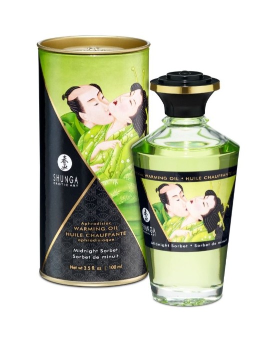 Shunga Oils SHUNGA - MASSAGE OIL WITH HEAT EFFECT MIDNIGHT SORBT FLAVOR 100 ML