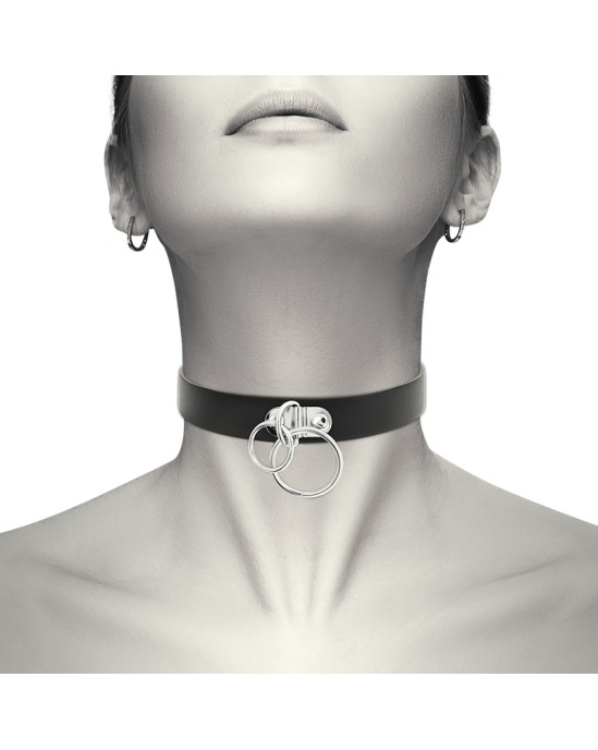 Coquette Accessories COQUETTE CHIC DESIRE - DOUBLE RING VEGAN LEATHER CHOKER