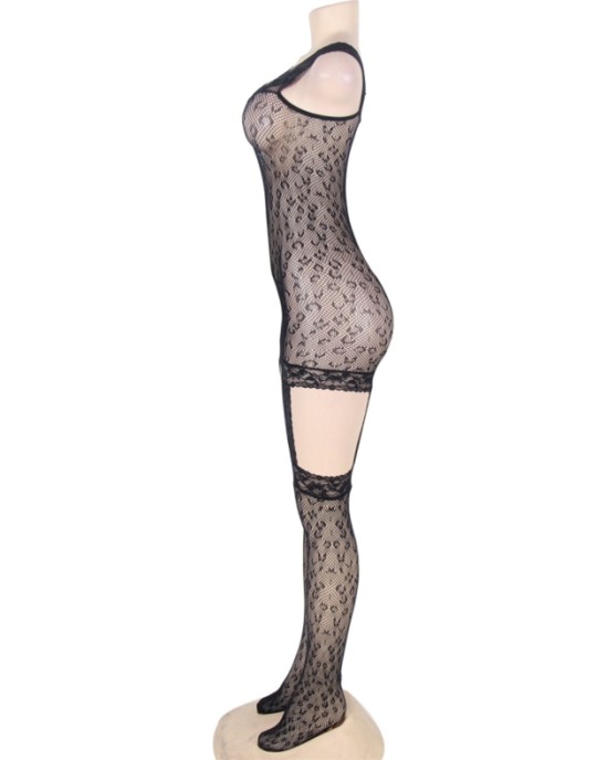 Queen Lingerie LEOPARD PATTERN BODYSTOCKING SL