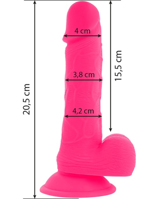 Diversia Elastīgs Vibrējošs Dildo 20,5 CM - rozā