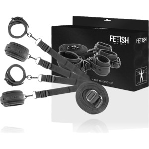 Fetish Submissive Bondage FETISH SUBMISSIVE — ROKU DZELŽU UN SAITU KOMPLEKTS AR NOPRĒNA ODERI