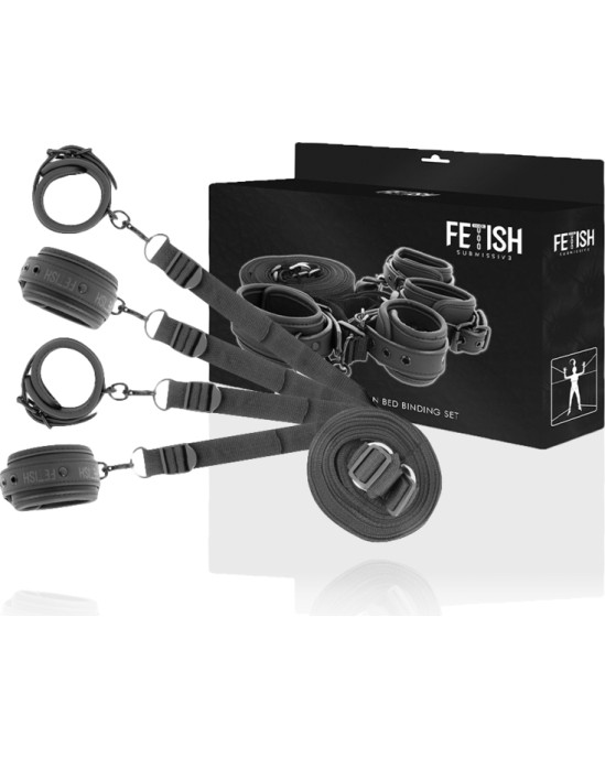 Fetish Submissive Bondage FETISH SUBMISSIVE — ROKU DZELŽU UN SAITU KOMPLEKTS AR NOPRĒNA ODERI