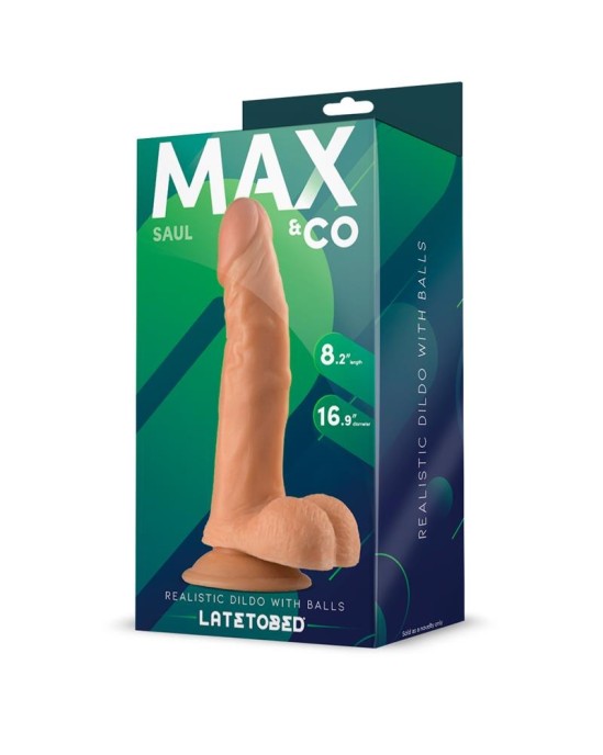 Max & Co Saul reālistisks dildo ar sēklinieku mīkstumu 8,25 - 21 cm