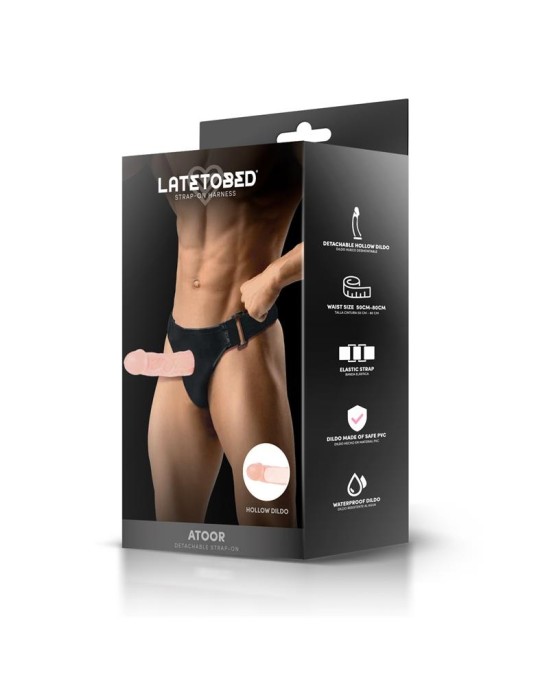 Harness Collection Latetobed Съемный страпон Atoor с полым дилдо, вибрацией и дистанционным управлением