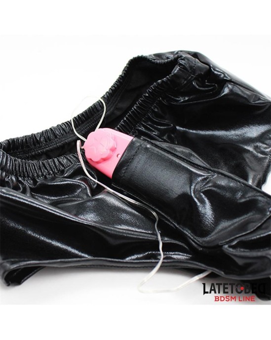 Latetobed Bdsm Line Elastic Briefs with Vibrating Dildo One Size