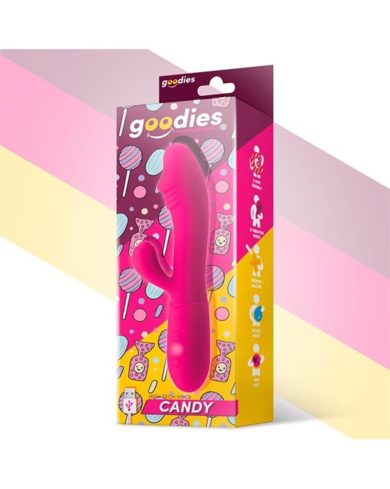 Goodies Candy G-Spot Rabbit Vibe USB Silicone Fucshia