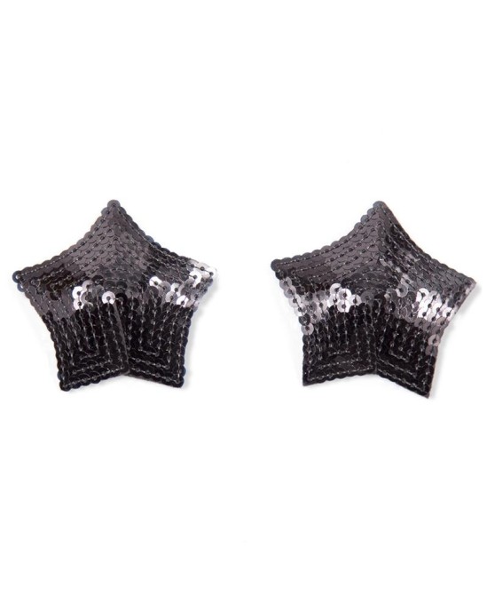 Latetobed Bdsm Line Star Nipple Covers with Black Sequins