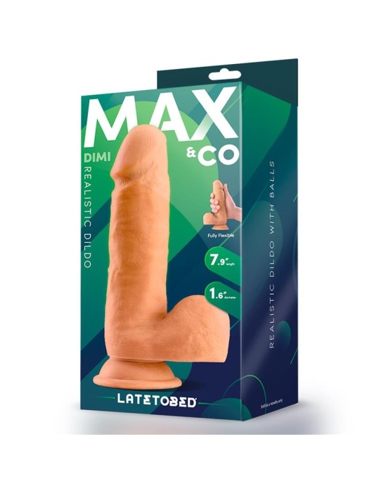 Max & Co Dimi Realistic dildo ar sēkliniekiem 7.9 miesa