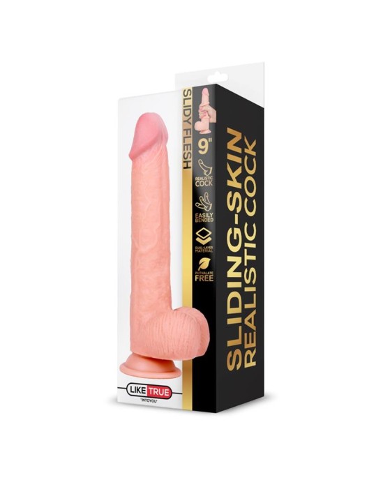 Liketrue Slidy Realistic Dildo Dual Layer Retractable and Adjustable 9