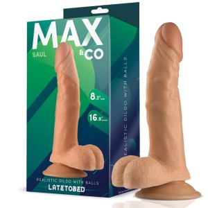 Max & Co Saul reālistisks dildo ar sēklinieku mīkstumu 8,25 - 21 cm