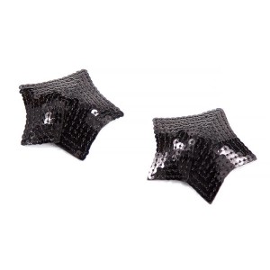 Latetobed Bdsm Line Star Nipple Covers with Black Sequins