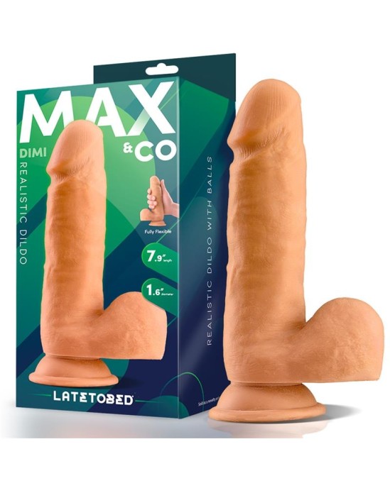 Max & Co Dimi Realistic dildo ar sēkliniekiem 7.9 miesa