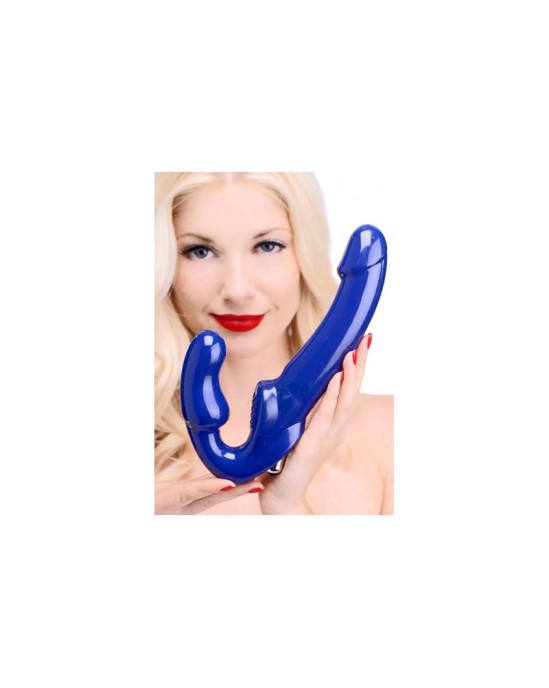 Strap U Revolver II vibrējoša siksna bez siksnām uz Dildo Blue