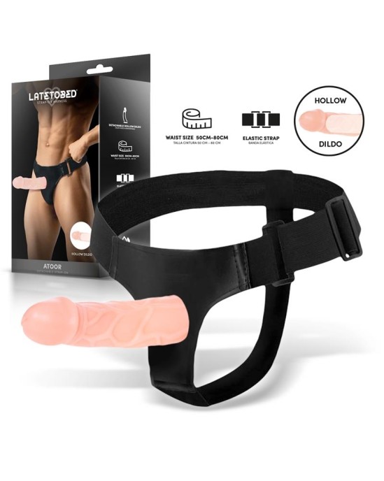 Harness Collection Latetobed Съемный страпон Atoor с полым дилдо, вибрацией и дистанционным управлением